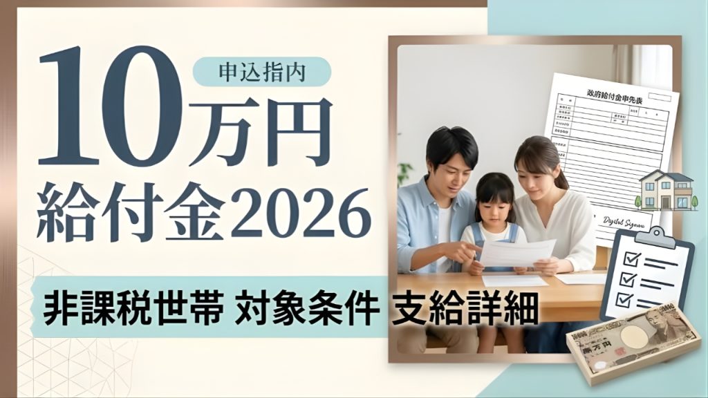2026年日本10万円給付金｜非課税世帯がもらえる条件と支給内容を徹底解説