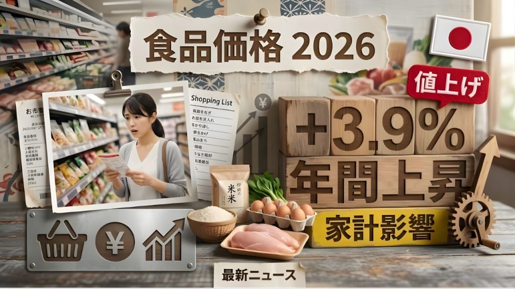 2026年日本食品価格速報｜主要食品が年間3.9％値上げ、家計への影響は？