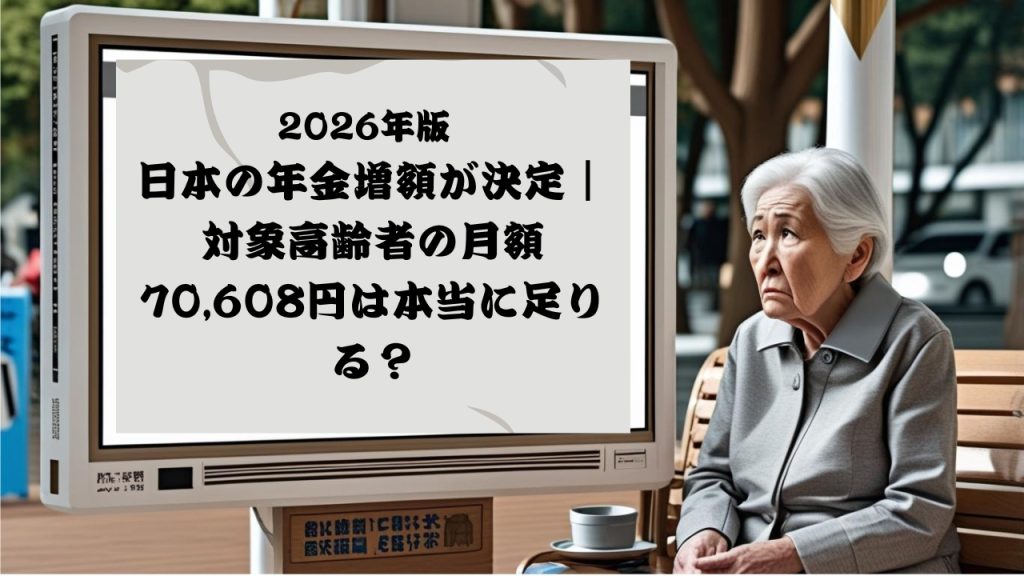 2026年版 日本の年金増額が決定｜対象高齢者の月額70,608円は本当に足りる？