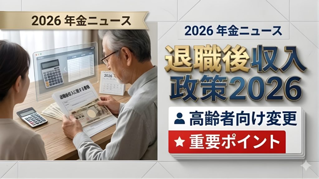 2026年退職後の収入が激変｜高齢者が必ず確認すべき最新政策アップデート