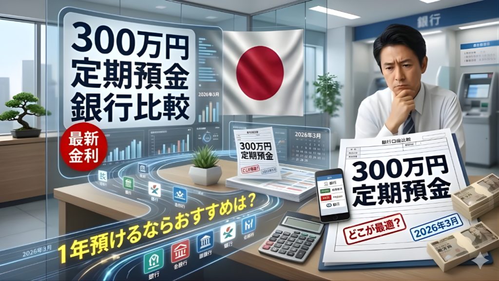 300万円を預けるならどこ？【2026年3月】最新1年定期預金・高金利ランキング