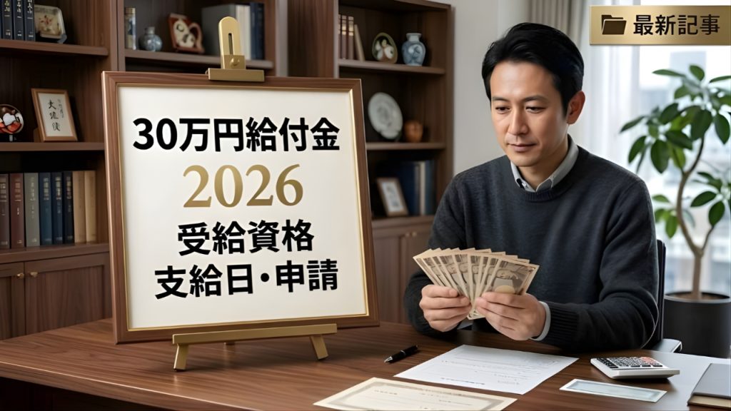 30万円給付金が再始動へ｜2026年の支給条件と最新スケジュールを解説