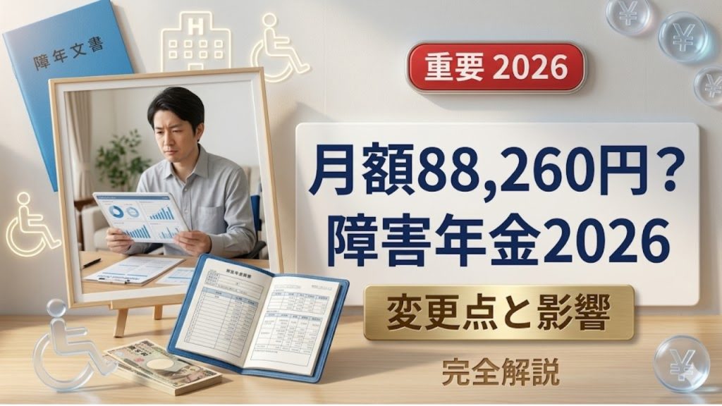 【2026速報】障害年金は月額88,260円に？変更内容と影響をわかりやすく整理