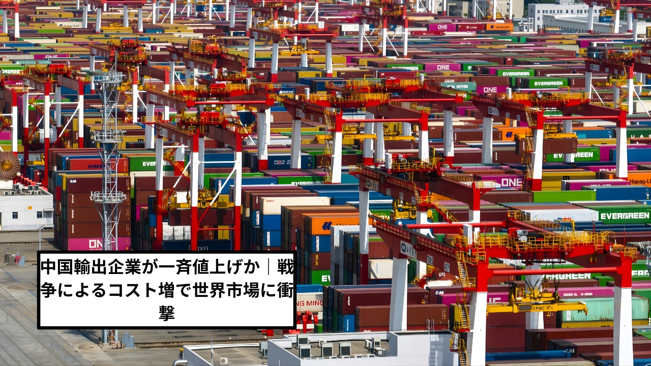 中国輸出企業が一斉値上げか｜戦争によるコスト増で世界市場に衝撃