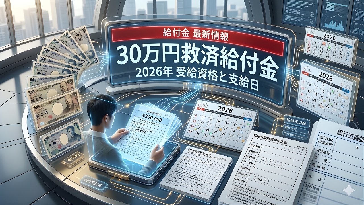 日本の30万円救済給付金2026｜受給資格と最新支給日を徹底解説