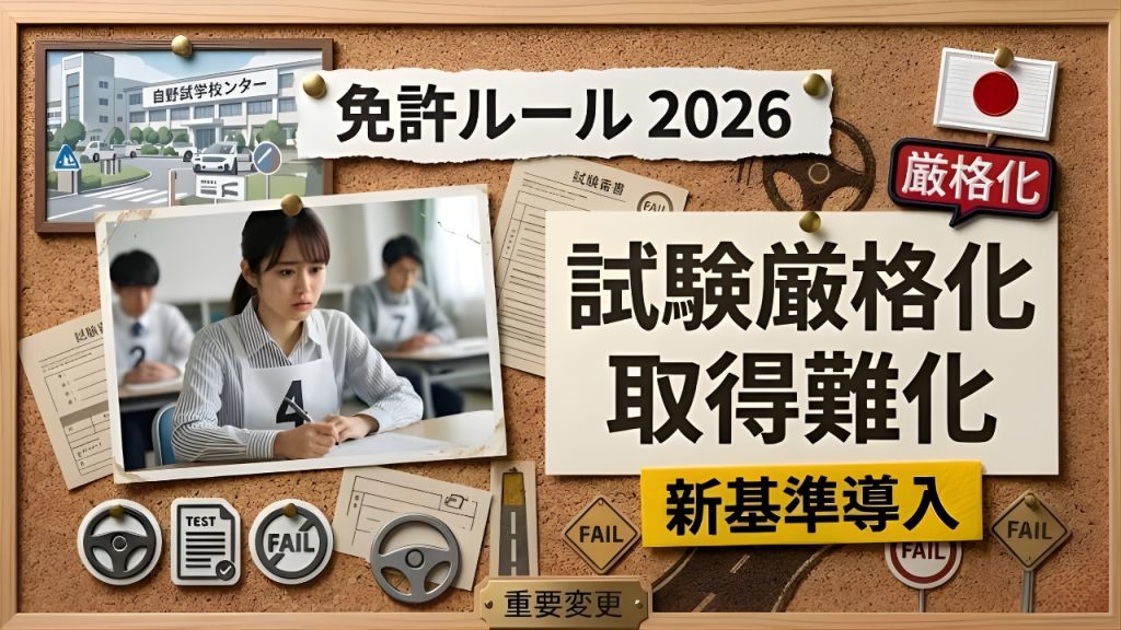 最新日本運転免許制度2026｜試験難易度が大幅アップ？合格率低下の真相と新ルールまとめ