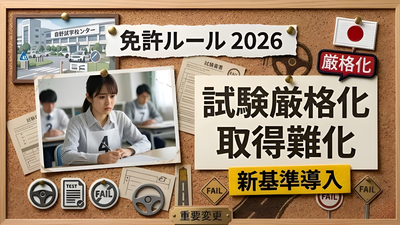 最新日本運転免許制度2026｜試験難易度が大幅アップ？合格率低下の真相と新ルールまとめ