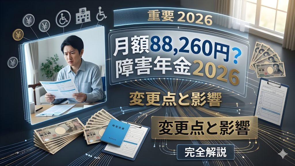 障害年金2026最新情報｜月額88,260円は本当？変更点と影響を徹底解説