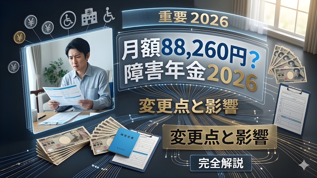 障害年金2026最新情報｜月額88,260円は本当？変更点と影響を徹底解説